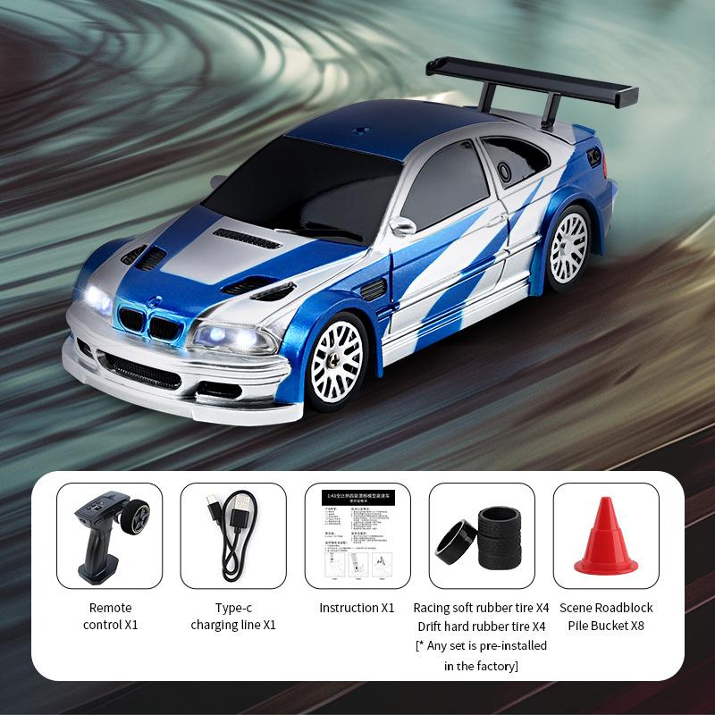 1/43 Rc Car 2.4g Mini Remote Control Racing Drift Car Rtr 4wd Off-Road High Speed Vehicle Model Toys For Kids Adults Mini Gifts