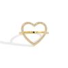 S925 Sterling Silver Zircon Heart-Shaped Ring for Women - European & American High-End Fashion