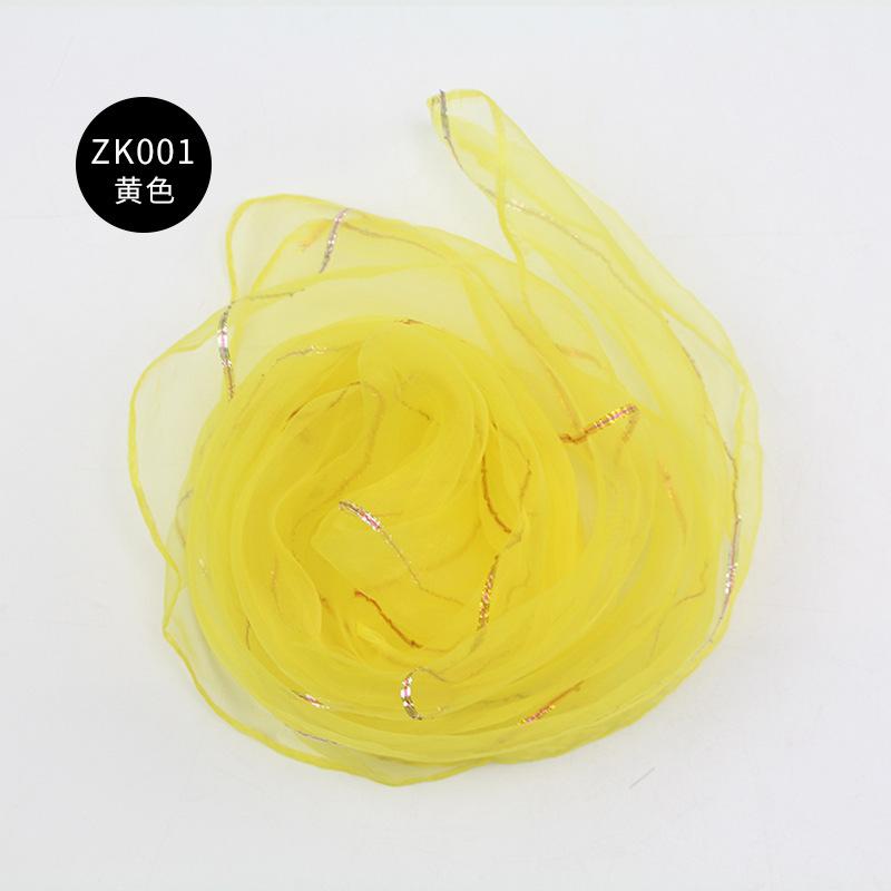 Shiny Thread Solid Color Chiffon Small Scarf Kindergarten Performance Dance New Style Small Square Scarf Candy Color Silk Scarf