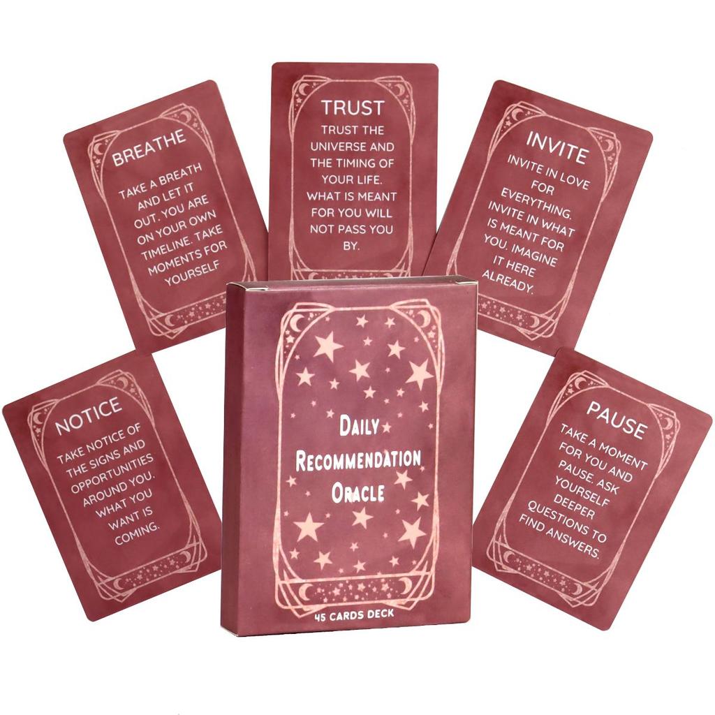 10.4*7.3cm Daily Recommendation Oracle Cards - 45 Card Celestial Affirmation Deck for Spiritual Guidance & Mindfulness