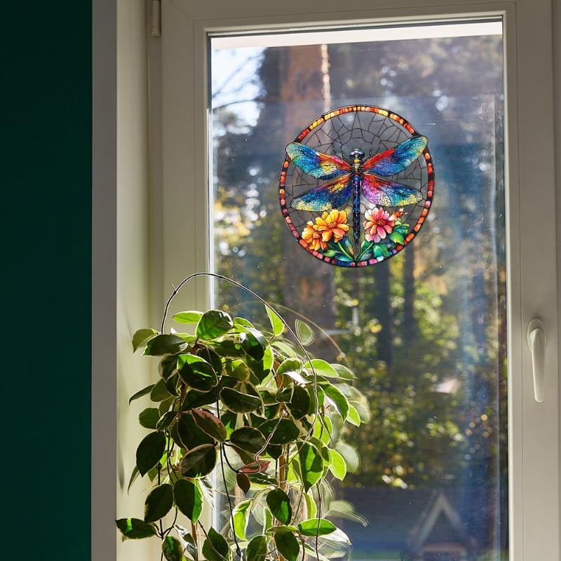 Painted Dragonfly Balcony Glass Window Home Beautification and Decoration Electrostatic Uv Window Sticker