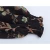 2025 Summer European & American Women's High Neck Waist-Cinching Chiffon Print Long Dress
