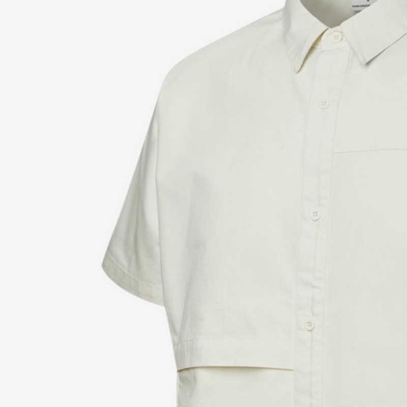 Puma Lifestyle Series Brand Logo Solid Color Casual Sports Work Style Short Sleeve Shirt Men shirts Beige 533739-55