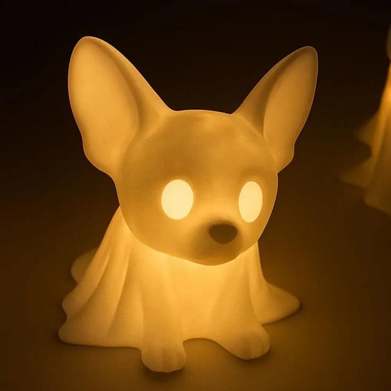 Dachshund Shaped Halloween Night Light Cute Spooky Ghost Night Light for Home Bedroom Party Display Lamp Dog Decor Halloween