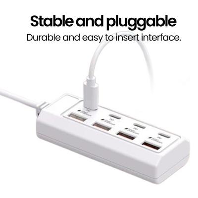 8portová nabíjecí stanice USB C PD s výkonem 25 W, prodlužovací kabel, elektrická zásuvka, rychlonabíječka, adaptér na zeď pro iPhone Xiaomi Samsung
