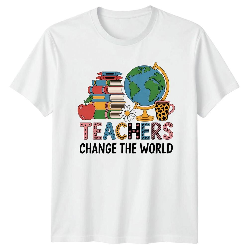 Teachers Change The World Unisexs TShirt Groovy Teacher Education S