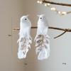 1pair Long Feather Tail Artificial Bird Ornament Glitter Finish Feather Bird Pendant  Christmas Tree