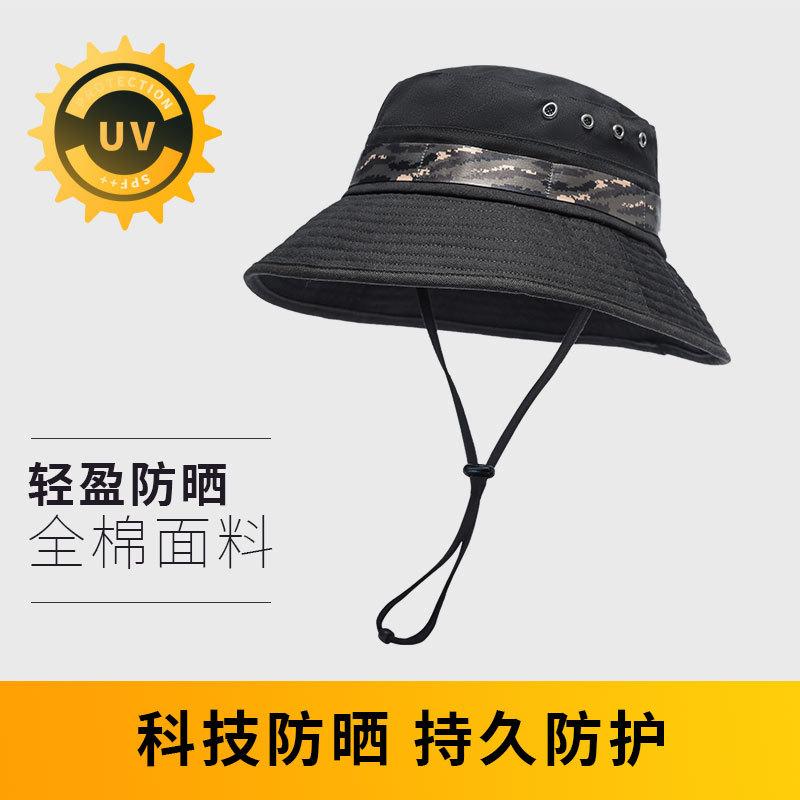 Four Seasons Camouflage Bucket Hat Men's Pure Cotton Sunscreen Hat Versatile Outdoor Women's Sun Hat