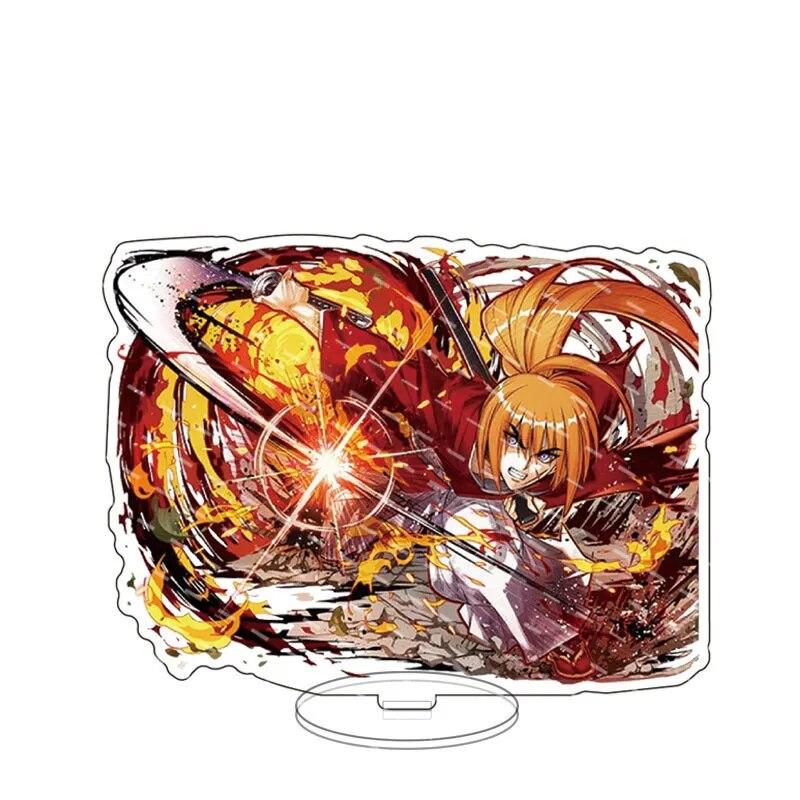 Anime Rurouni Kenshin Stand Action Figure HIMURA KENSHIN Tomoe Yukishiro Acrylic Standing Model Plate Holder Cosplay Collection