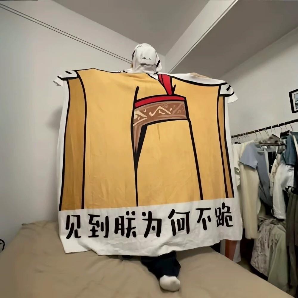 Flannel Chinese Meme Blanket Fade-resistant Sofa Throw Blanket Emperor Dragon Blanket  Living Room