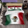 Mexico footbal Pattern 3 Pieces Bedding Set Soft Microfiber Duvet Cover with Pillow Cases for Bedroom