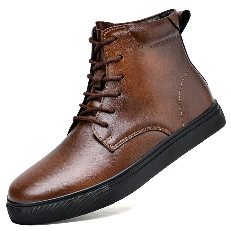 

Мода Мужские Винтажные Ботинки с Высоким Голенищем Американские Ретро Рабочие Ботинки Повседневная Мода Бренд Бизнес Кожаные Мужские Ботинки Мужские Ботильоны на Шнуровке 47 коричневый