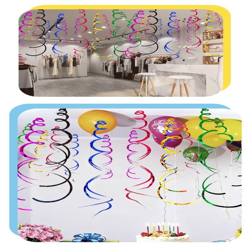 6/12Pcs Pvc Curling Spiral, Party Decoration Party Theme Decorations Dangling Spirals Pendant Party Spiral Birthday Party