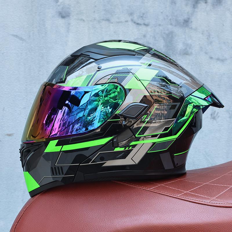 ORZ-Premium ABS Modular Motorcycle Helmet, Dual Internal & External Visor, Breathable Anti Impact Protective Gear for Riders