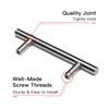KAK 4" ~ 24'' Stainless Steel Kitchen Handles Diameter 12mm Cabinet Door Straight Handle T Bar Pulls Knobs Furniture Hardware