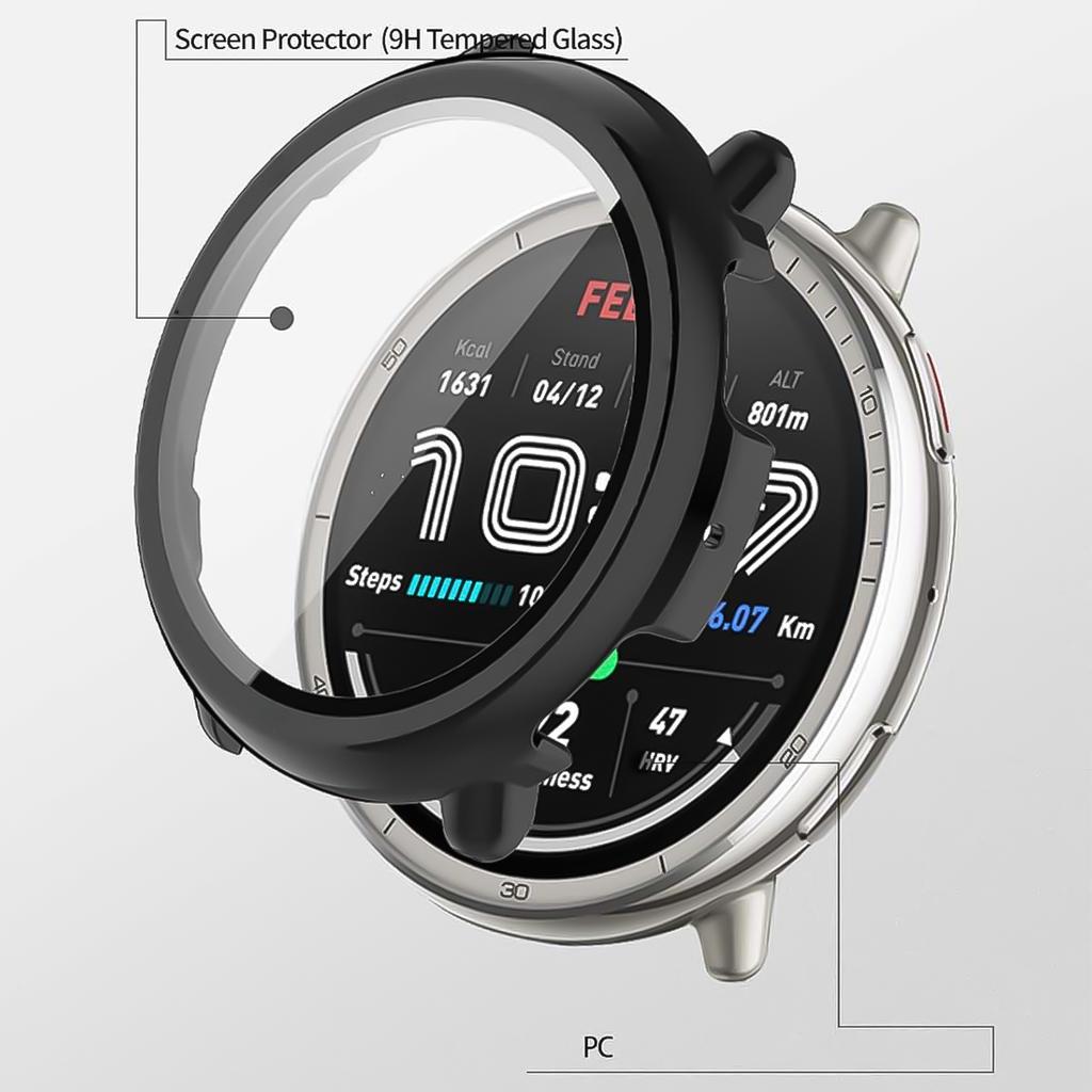 Hartschalen-Glas-Displayschutzfolie Vollrahmen-Hülle Für Amazfit Active 2 Smartwatch Schutzhülle Active2 Zubehör