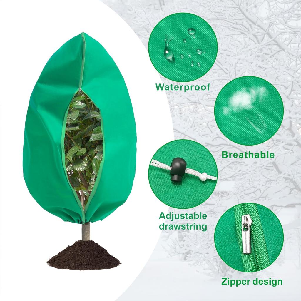 80 X 100cm Plant Frost Protection Cover Nonwoven Outdoor Windproof Warm Winter Freeze Guard for Greenhouse/Garden