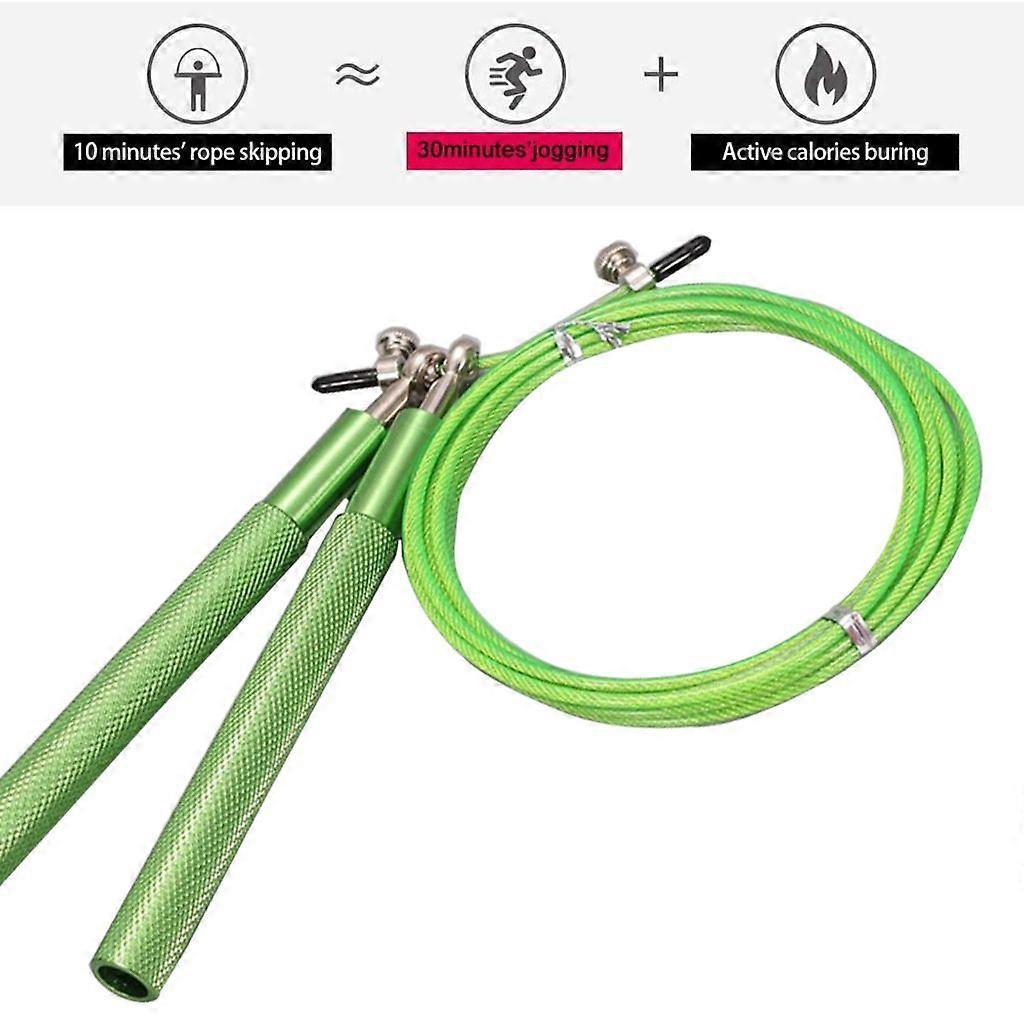 Steel wire rope for skipping and regular skipping - Skipping rope for men and women (green)