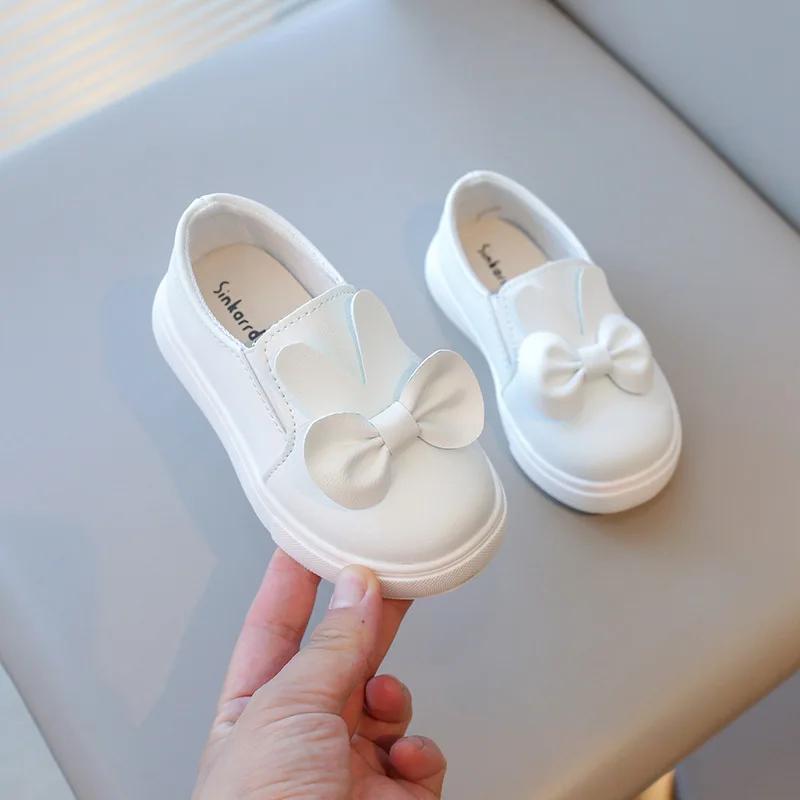 

Spring Autumn Children Sneakers Kids Shoes Girls Bow-tie Rabbit Ears Outdoor Casual Shoes Girls Princess Chic Sport Shoes H09133 22 белый