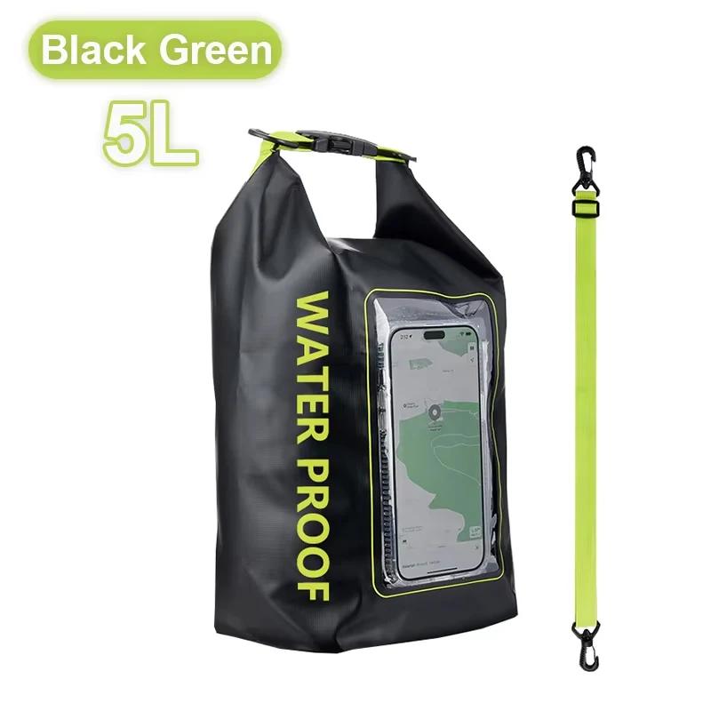 2L/5L Dry Bag Touch Screen Swimming Waterproof PVC Bag Rafting Floating Shoulder Outdoor Sports Bags Surfboard Kayak Storage Bag