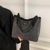 Haken Pu Damen Schultertaschen Strass-Design Nähgarn Taschen für Frauen Neue Mode Unterarm Shopper Tragetaschen KTY