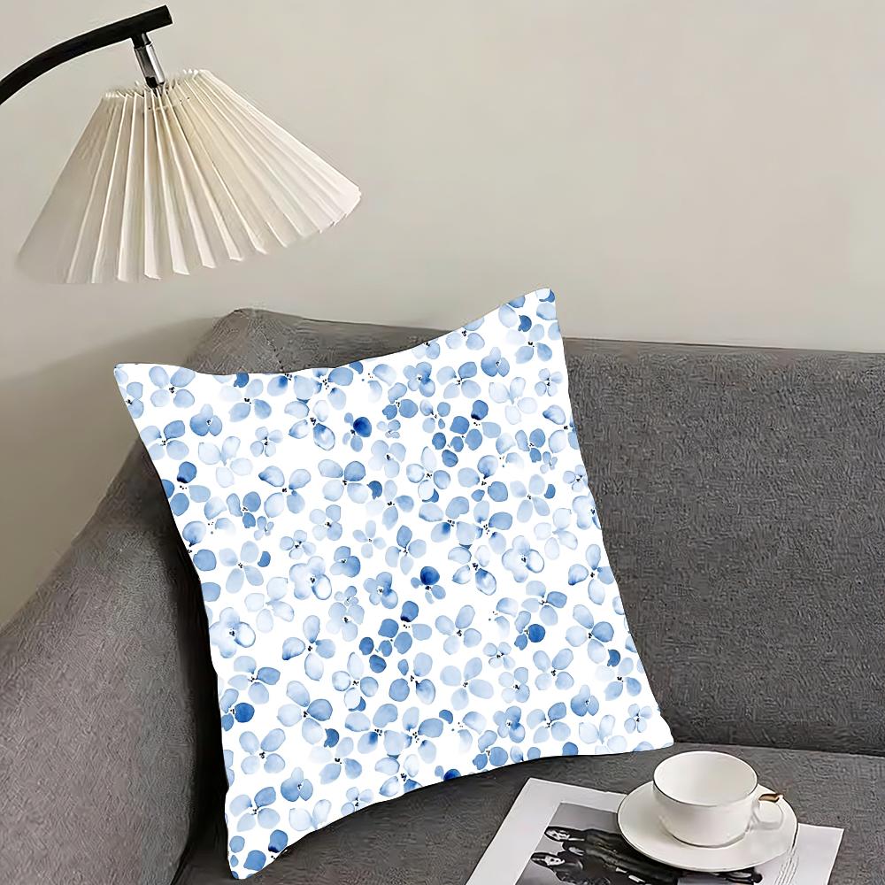 Fashion Small Florals Cushion Cover Elegant Comfort Pillowcase Sofa Bed Doublesided Printed Invisible Zipper Home Decor