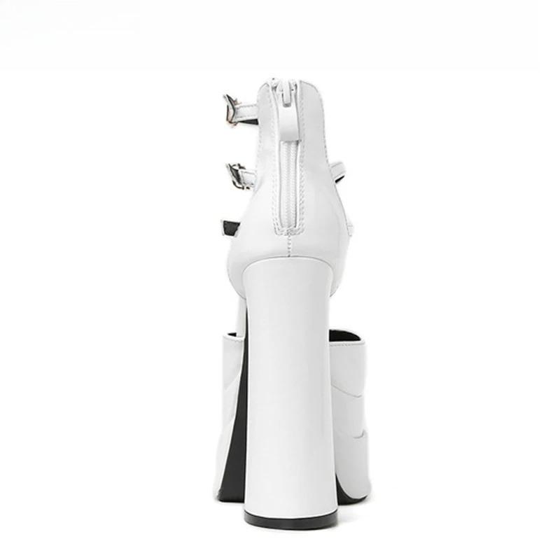 Fashion High Heel Pumps 2025 Fashion Point Toe Platform Women's Shoes Straps Sexy Pump Latest Buckle Casual Pumps Female Chunky Shoes