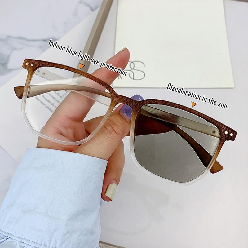 Fashion Photochromic Glasses Anti Blue Glasses Eye Protection Computer Glasses Gradient Glasses Women Men Eyeglasses Eyewear