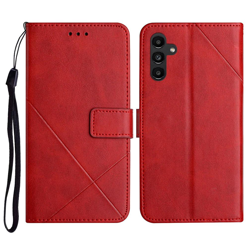 For Samsung Galaxy S26/S26 Pro Case Line Pattern Wallet Leather Phone Cover with Wrist Strap