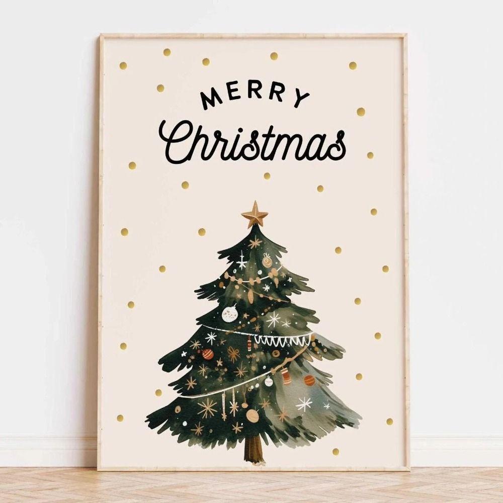 Vintage Christmas Metal Wall Decoration, Holiday Sticker Sign