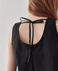 Ronron Back String Point Layerd Mini Dress Black
