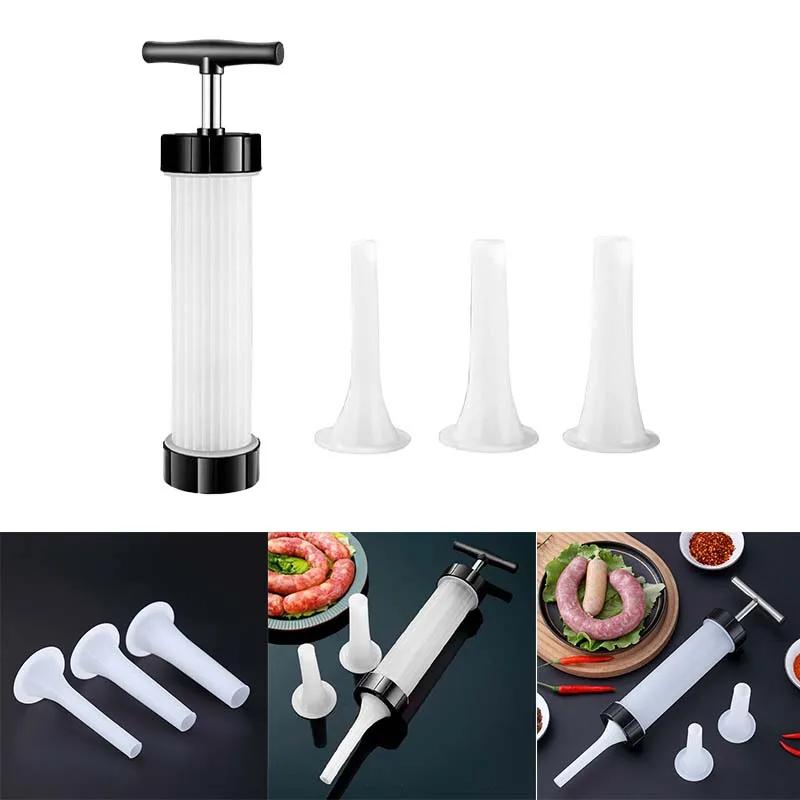 Manual Sausage Stuffer - Hand Crank Salami Maker with Metal Gears, Home Kitchen Filling Tool & Accessories (Vertical)