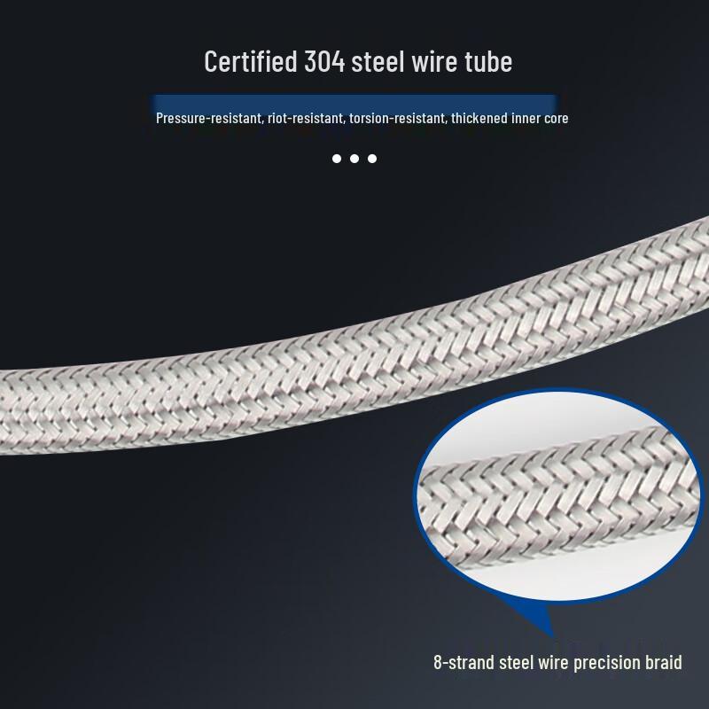 IPWEN 304 Stainless Steel Braided Faucet Supply Hose, Hot & Cold Water, 1.5m