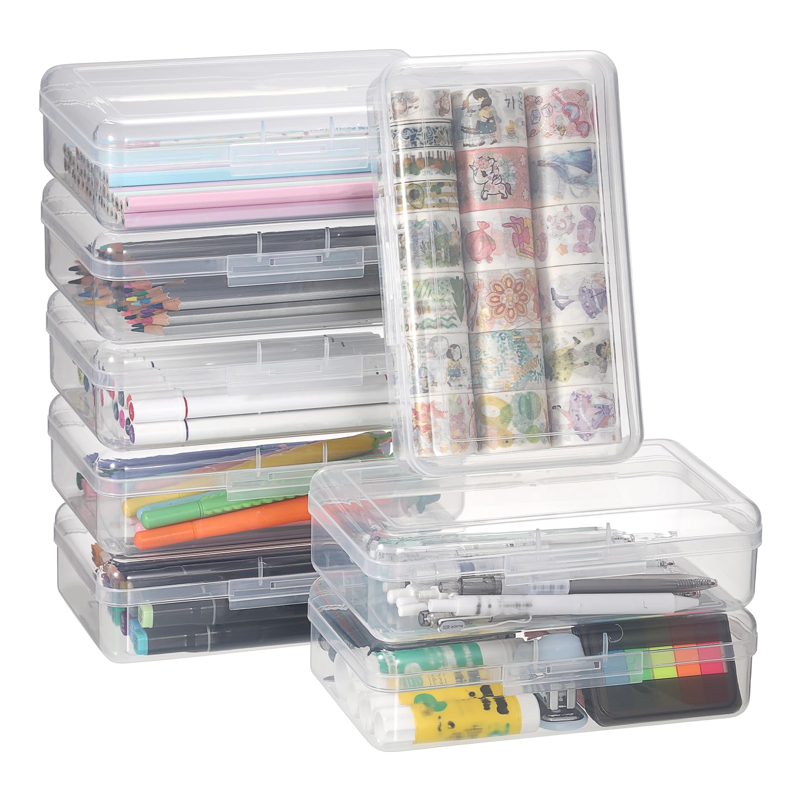 

Sumnacon Clear Pen Set of Pen Large Capacity Pencil Pencil Space Small Item Storage with Buckle Transparent Case Case, 8, Storage, Case, Holder,
