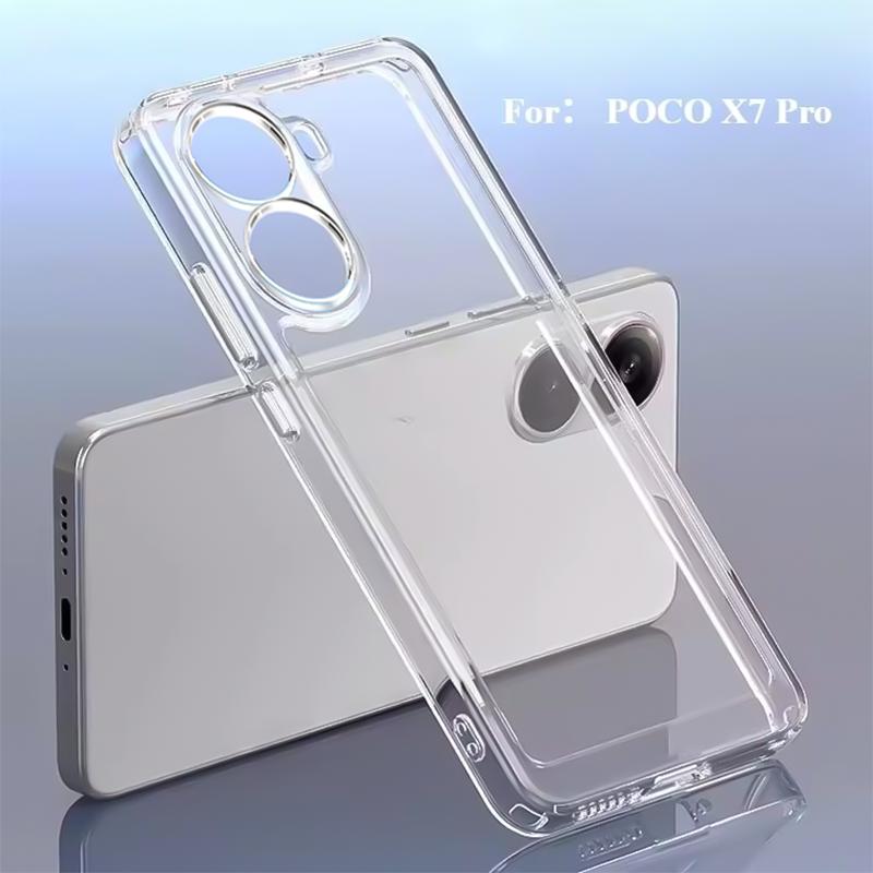

Прозрачный противоударный чехол для телефона Poco X7 Pro X6 X5 X4 GT X3 NFC F7 Ultra F6 F5 F4 F3 M6 Pro Мягкая амортизирующая защитная крышка Poco M6 5G