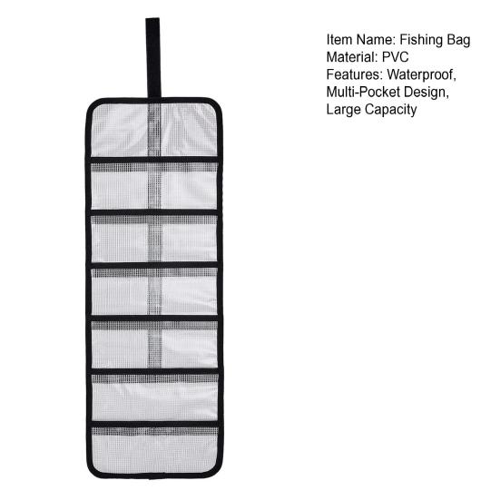 Roll-up Fishing Lure Storage Bag Waterproof PVC Multi-Pocket Fishing Bait Hook Accessories Organizer Pouch Fishing Enthusiasts Gift