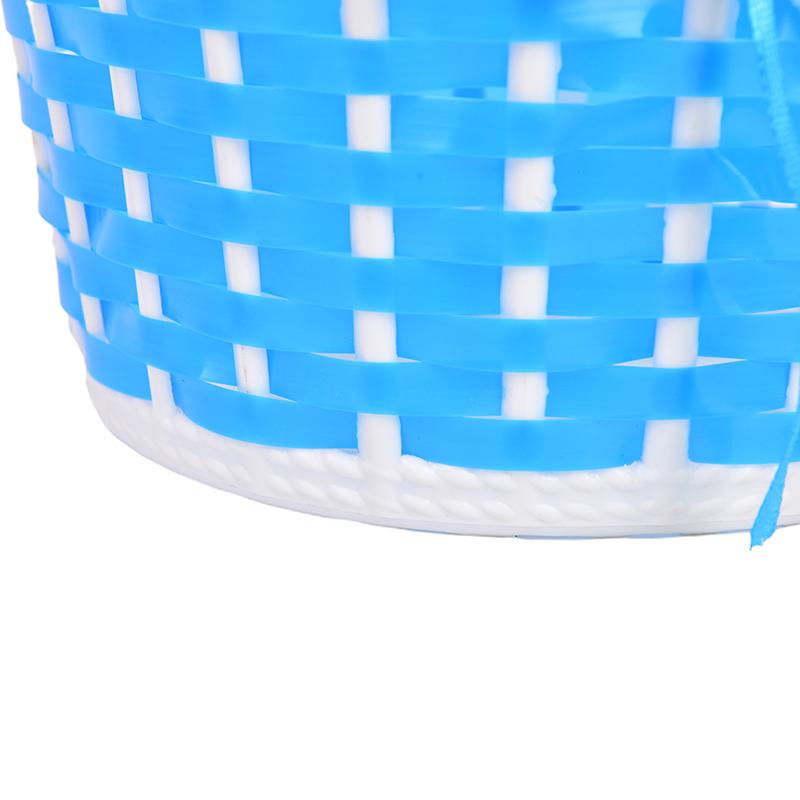 1Pc Bicycle Basket Children Bike Plastic Knitted Bow Knot Front Handmade Bag