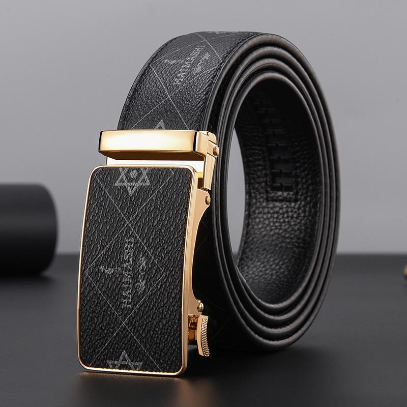 Emperor Men's Genuine Leather Automatic Buckle Belt: High-Quality, Versatile, Trendy