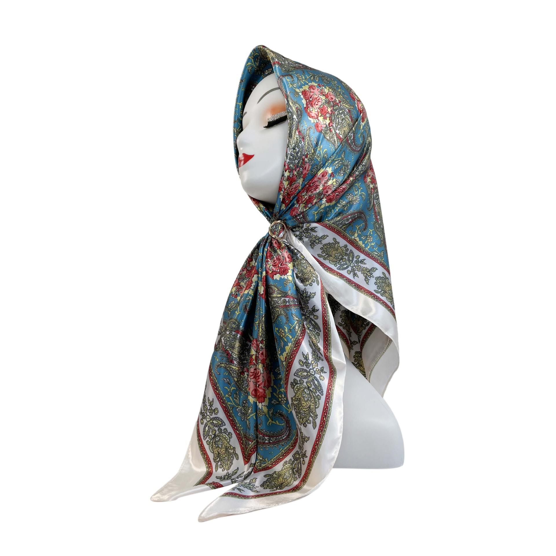 

Осень и зима, новый шелковый шарф 90 см, женский большой квадратный шарф, шаль, шелковый шарф, шарф, винтажный тюрбан с принтом 90*90cm