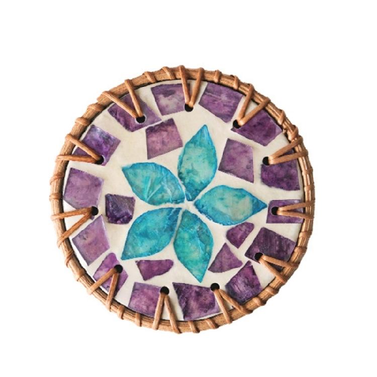 Boho styl Ratanový podtácek Ručně tkaný Izolovaná podložka pod talíř pro umělecké domy Izolační podložka Stolní doplněk