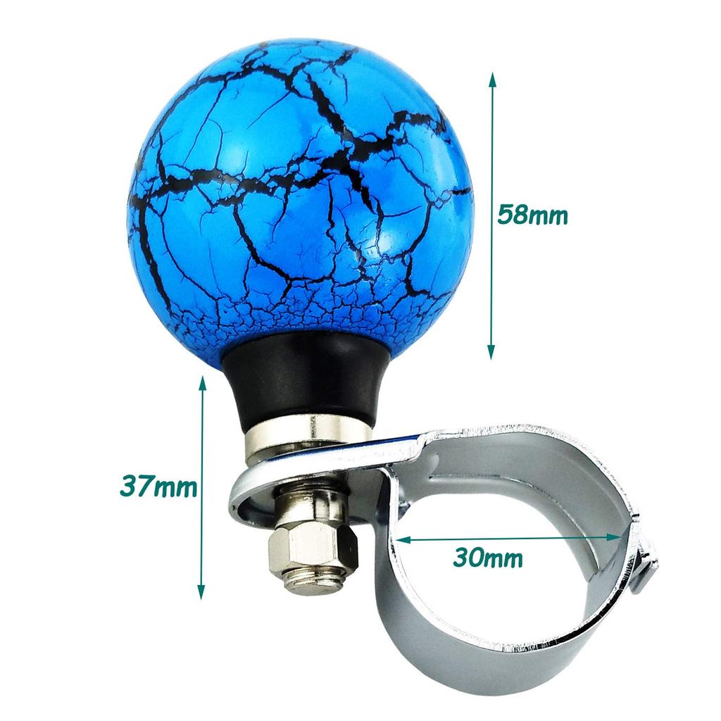 Lunsom Ball Steering Wheel Knob Marbling Round Handle Spinner Turning Grip Helper Driving Power