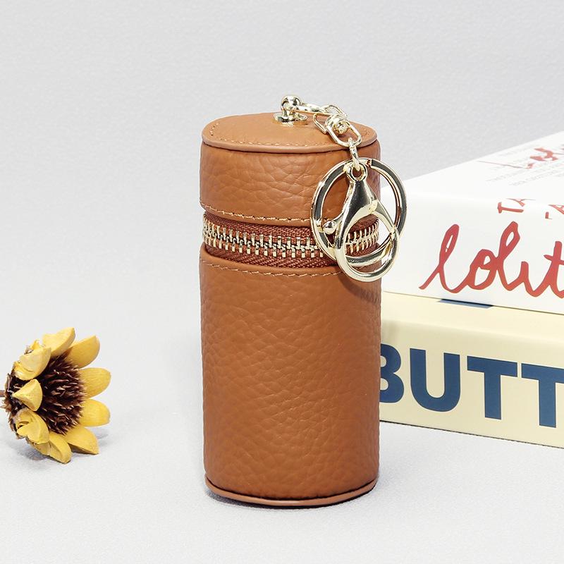 Genuine Leather Key Case & Earphone Storage Pouch