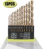 Perfactool 13pc HSS 1.5-6.5mm Round Shank Twist Drill Bit Set Titanium Coated Drilling Hole for Metal PVC Board
