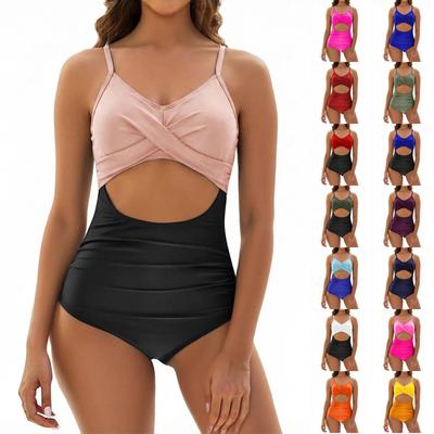 Women's Color High,Waisted Sexy One,Piece Swimsuit