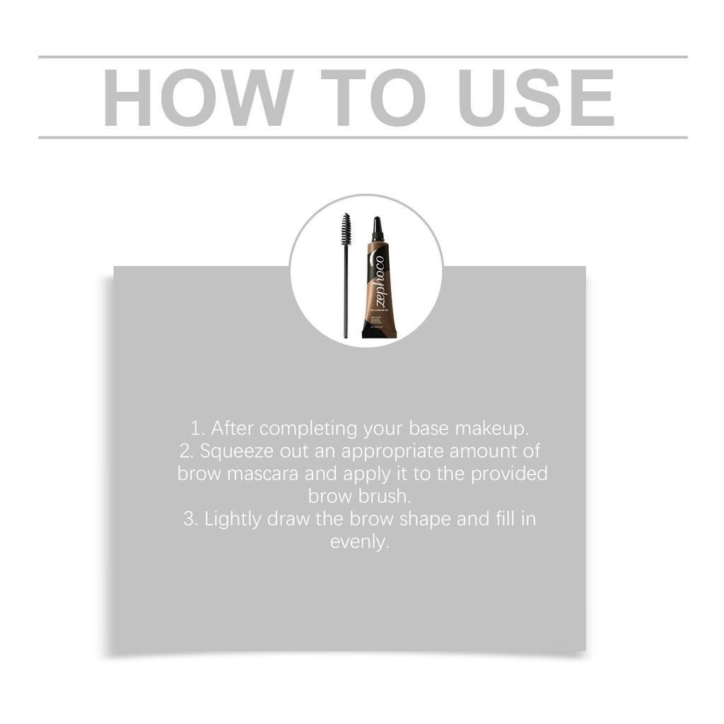 Zephoco Anti-Smudge Tinted Brow Gel: Moisturizing, Natural, Easy to Shape, Long-Lasting Eyebrow Makeup.