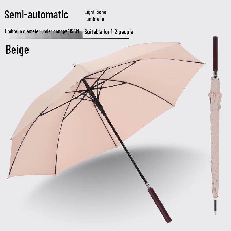 Baodini 8-Rib Straight Semi-Automatic Windproof Umbrella