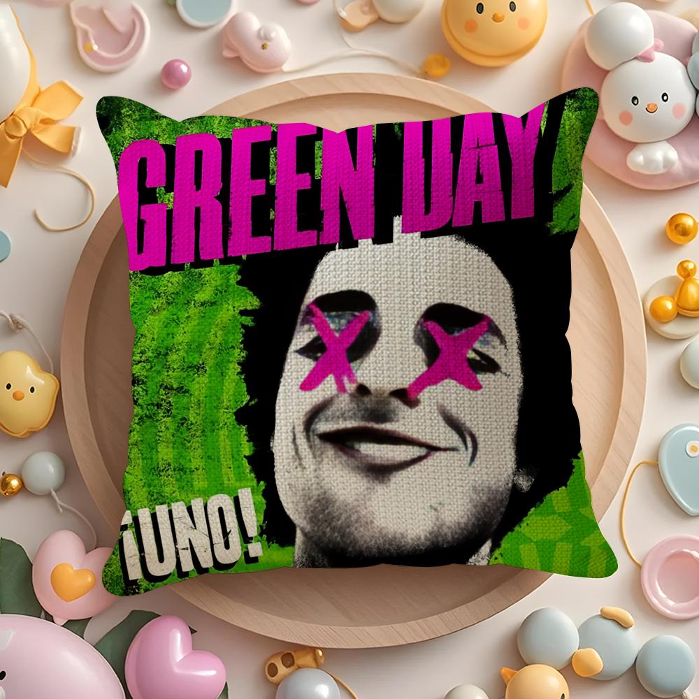 

Green Day Pillow Case Pattern Printed Pillowcase For Living Room Sofa Cushion Cover Bedroom Decor 30X30cm
