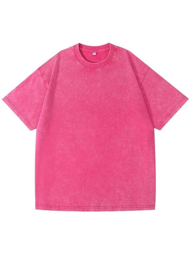 Unisex Vintage Washed Cotton T-Shirt - Loose Fit, Distressed Style
