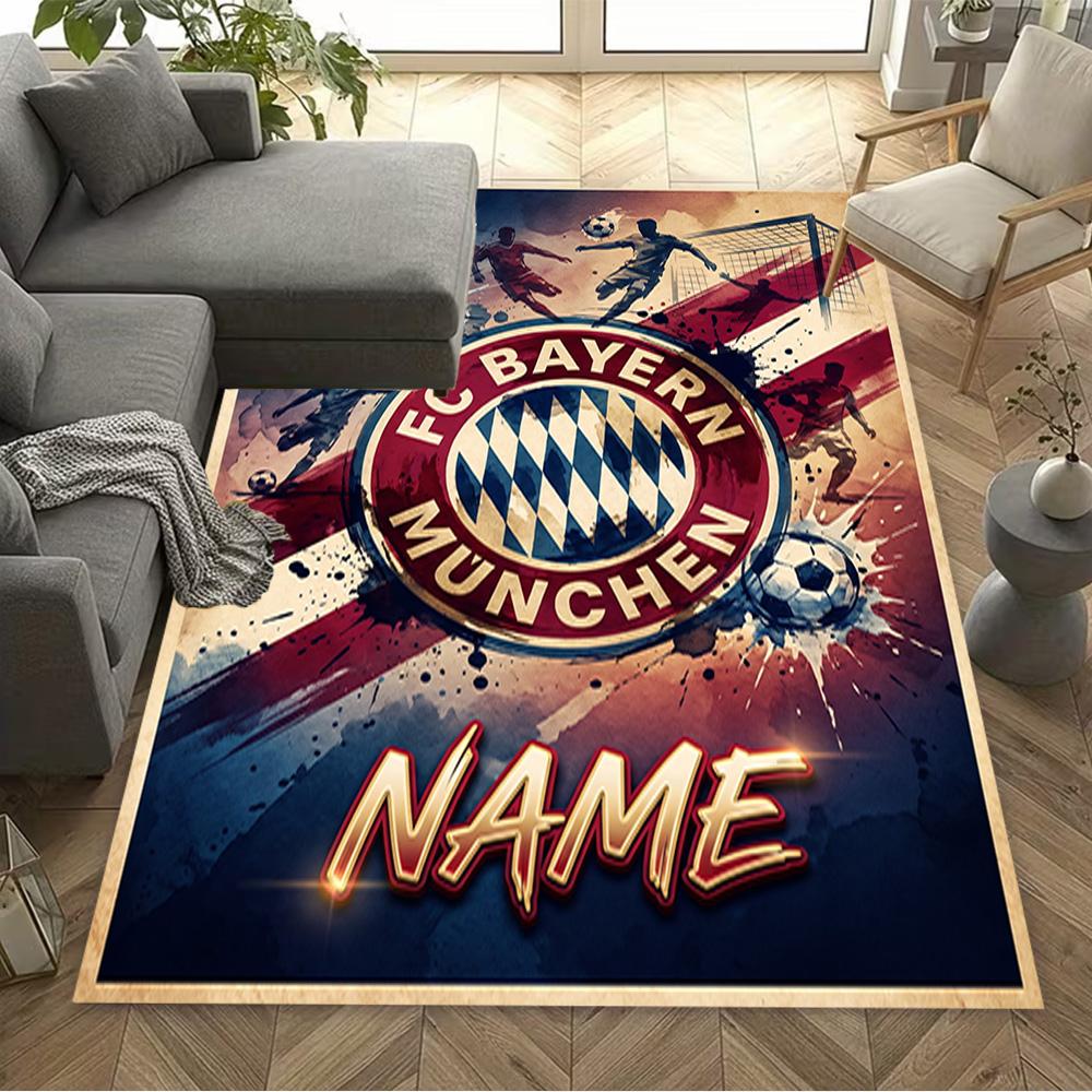 Bayern Munich Fan Artwork Carpet Perfect for Foyer Hallway Bedrooms Game Room Anti-slip Rug Decorate Offices Perfect Birthday/Christmas Gift Idea