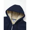 Men's Comfortable Lined Hooded Jacket - Casual Solid Color Blue Zipper with Drawstring Hoodie, Zipper Pocket and Button Front, Soft Texture Clothing